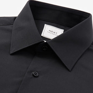 Black Regular Fit Easy Care Single Cuff Shirt