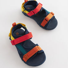 Load image into Gallery viewer, Colourblock Lightweight Touch Fastening Adjustable Strap Trekker Sandals (Younger Boys)
