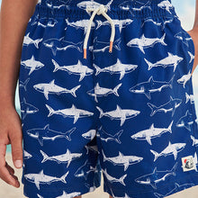 Load image into Gallery viewer, Blue Shark Swim Shorts (3-12yrs)

