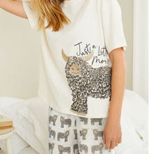 Load image into Gallery viewer, Ecru Hamish The Highland Cow Cotton Short Set Pyjamas
