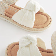 Load image into Gallery viewer, White Knot Sandals (Younger Girls)
