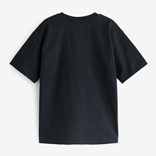 Load image into Gallery viewer, Black Metallic Robot Bear Short Sleeve Graphic T-Shirt (3-12yrs)
