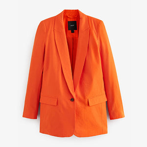 Orange Relaxed Fit Single Breasted Blazer