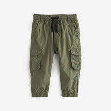 Load image into Gallery viewer, Khaki Green Lined 100% Cotton Cargo Trousers (3mths-6yrs)
