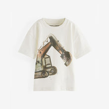 Load image into Gallery viewer, White Digger Oversized Short Sleeve Character T-Shirt (3mths-6yrs)
