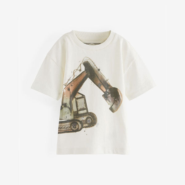 White Digger Oversized Short Sleeve Character T-Shirt (3mths-6yrs)
