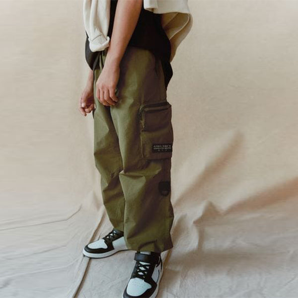 Khaki Green Lined Parachute Cargo Trousers (3-12yrs)