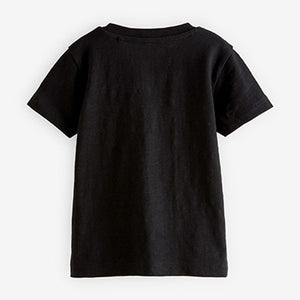 Black Dino Footbal Short Sleeve Character T-Shirt (3mths-6yrs)