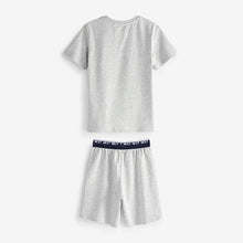 Load image into Gallery viewer, Blue/ Grey Plein Short Pyjamas 2 Pack (3-12yrs)
