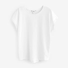 Load image into Gallery viewer, White Short Sleeve Crew Neck Slub T-Shirt
