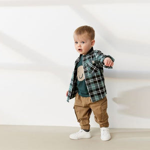 Green Check Shirt & T-Shirt Set (3mths-6yrs)