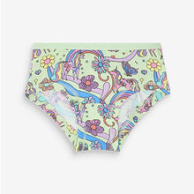 Load image into Gallery viewer, Pink/Green/Orange Unicorn Hipster Briefs 5 Pack (2-12yrs)
