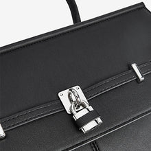 Load image into Gallery viewer, Black Formal Lock Detail Tote Bag
