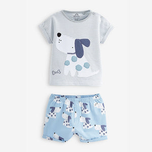 Blue Dog Baby T-Shirt And Shorts 2 Piece Set (0-18mths)