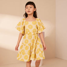 Load image into Gallery viewer, Yellow Floral Cut Out Detail Dress
