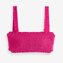 Load image into Gallery viewer, Pink Shirred Bandeau Bikini Top
