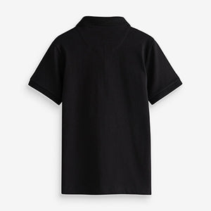 Grey Check Short Sleeve Zip Neck Polo Shirt (3-12yrs)