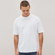 Load image into Gallery viewer, White Relaxed Fit Essential 100% Cotton Crew Neck T-Shirt
