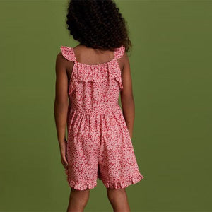 Red Ditsy Frill Playsuit (3-12yrs)