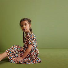 Load image into Gallery viewer, Animal Print Short Sleeve Crinkle Jersey Dress (3-12yrs)
