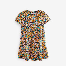 Load image into Gallery viewer, Animal Print Short Sleeve Crinkle Jersey Dress (3-12yrs)
