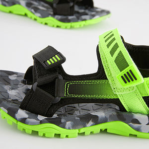 Lime Green Strap Touch Fastening Trekker Sandals (Older Boys)