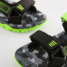 Load image into Gallery viewer, Lime Green Strap Touch Fastening Trekker Sandals (Older Boys)
