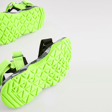 Load image into Gallery viewer, Lime Green Strap Touch Fastening Trekker Sandals (Older Boys)

