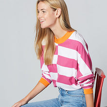 Load image into Gallery viewer, Pink/White Long Sleeve Stripe Cuff T-Shirt
