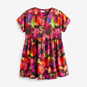 Multi Blurred Print Relaxed Dress (3-12yrs)