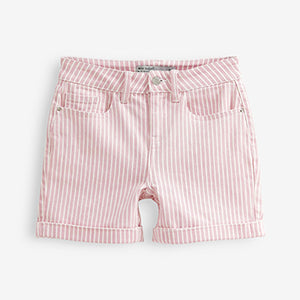 Pink Stripe Denim Boy Shorts