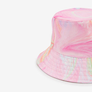 Pink Marble Printed Bucket Hat (3yrs-12yrs)