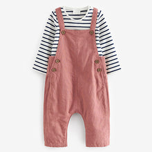 Load image into Gallery viewer, Rust Brown Baby 2 Piece Dungarees and Bodysuit Set (0mths-18mths)
