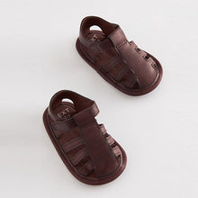 Load image into Gallery viewer, Brown Closed Toe Baby Sandals (0-24mths)
