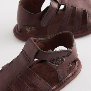 Brown Closed Toe Baby Sandals (0-24mths)