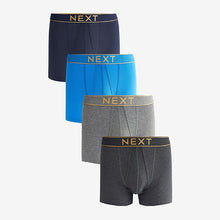 Load image into Gallery viewer, Blue /Grey A-Front Boxers 4 Pack
