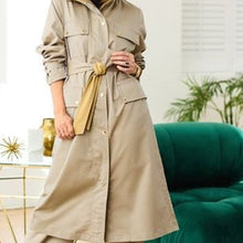 Load image into Gallery viewer, Myleene Klass Neutral Stone Funnel Neck Showerproof Coat
