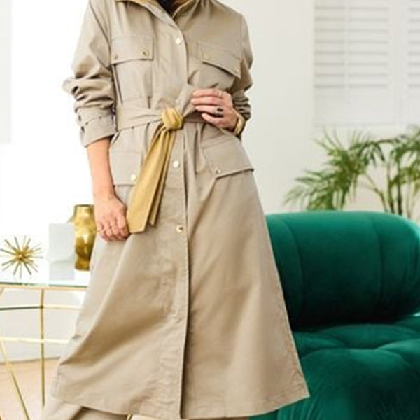 Myleene Klass Neutral Stone Funnel Neck Showerproof Coat