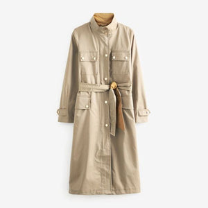 Myleene Klass Neutral Stone Funnel Neck Showerproof Coat