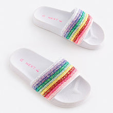 Load image into Gallery viewer, Rainbow Colors Glitter Sliders (Older Girls)

