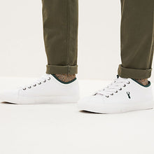 Load image into Gallery viewer, White Collared Canvas Trainers
