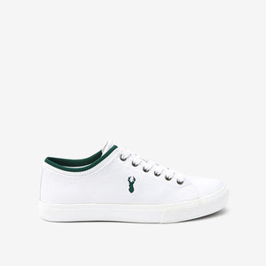 White Collared Canvas Trainers