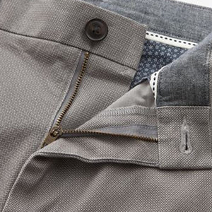 Grey Slim Fit Printed Belted Soft Touch Chino Trousers