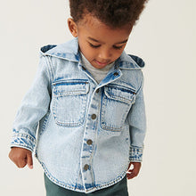 Load image into Gallery viewer, Blue Denim Hooded Shacket (3mths-6yrs)
