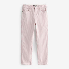 Load image into Gallery viewer, Pink Stripe Cropped Slim Jeans
