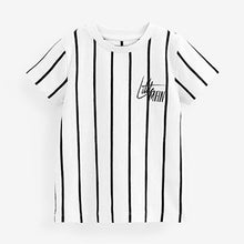 Load image into Gallery viewer, Black/White Short Sleeve Stripe T-Shirt (3mths-6yrs)
