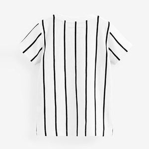 Black/White Short Sleeve Stripe T-Shirt (3mths-6yrs)