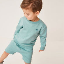 Load image into Gallery viewer, Teal Blue Sweatshirt and Shorts Set (3mths-6yrs)
