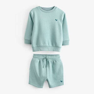 Teal Blue Sweatshirt and Shorts Set (3mths-6yrs)