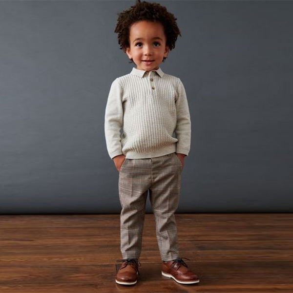 Neutral Formal Check Trousers (3mths-6yrs)